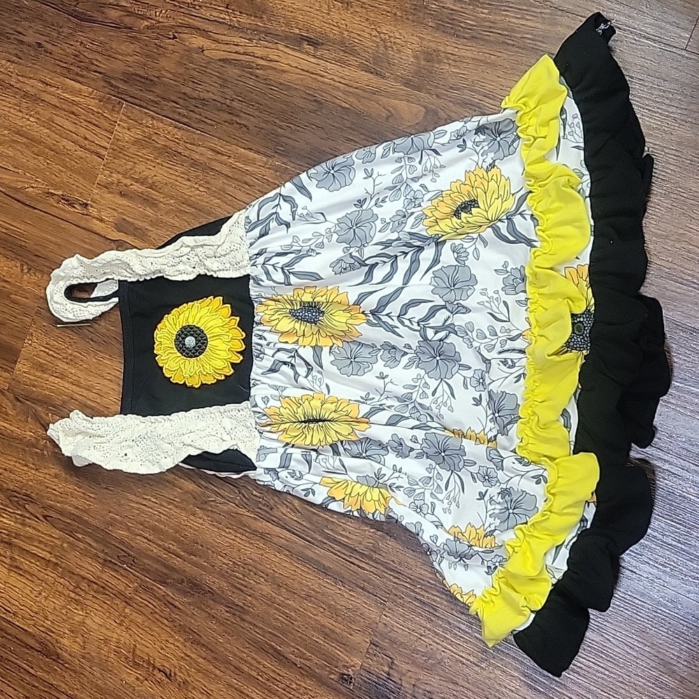 Sunflower dress little girl size large